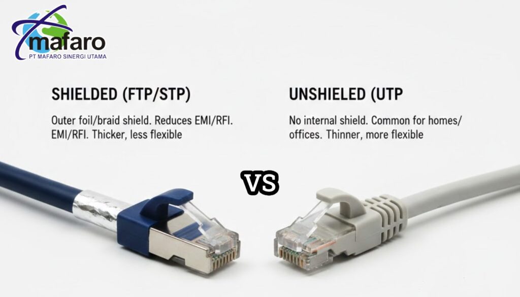 Kapan Harus Menggunakan Kabel Shielded (FTP STP) vs Unshielded (UTP)