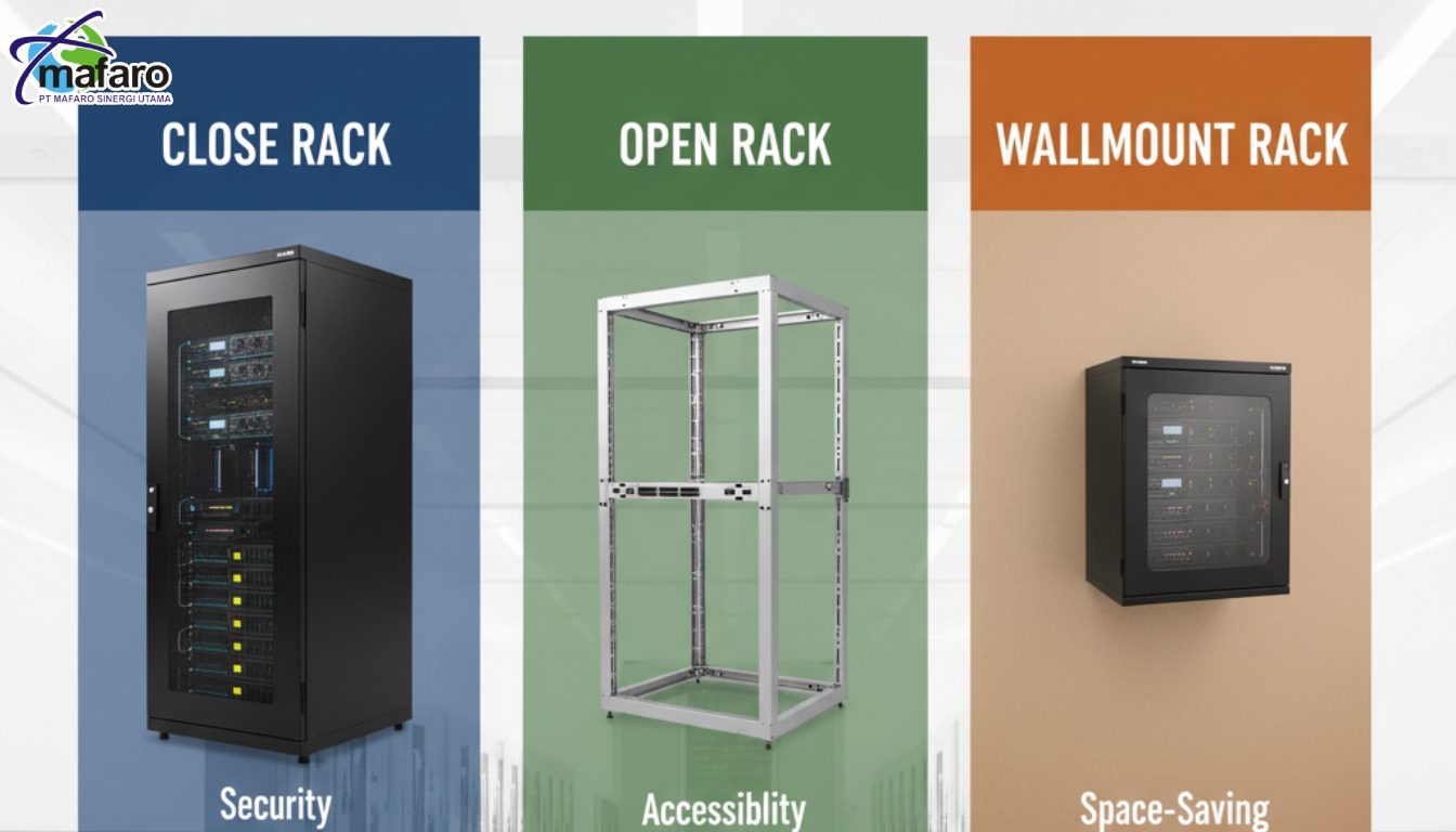 Memilih Rack Server Close Rack vs Open Rack vs Wallmount – Mana yang Tepat untuk Infrastruktur Anda