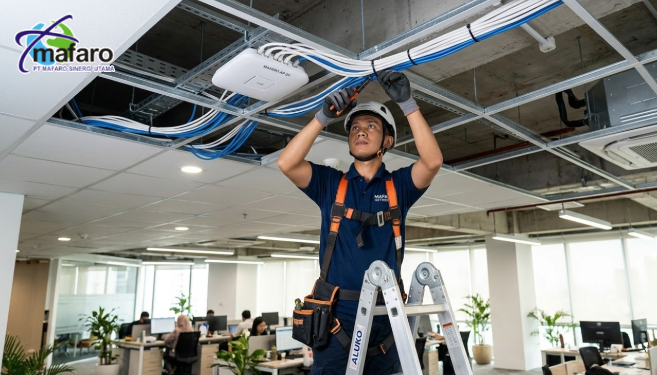 Jasa Perapihan Kabel Access Point di Plafon