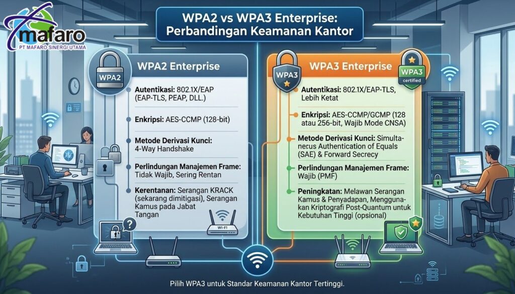 Keamanan WPA2 vs WPA3 Enterprise untuk Kantor