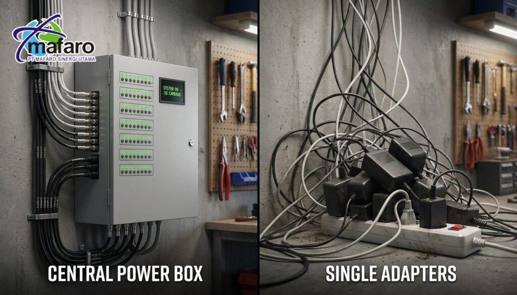 Power Supply CCTV Central Power Box vs Adaptor Satuan