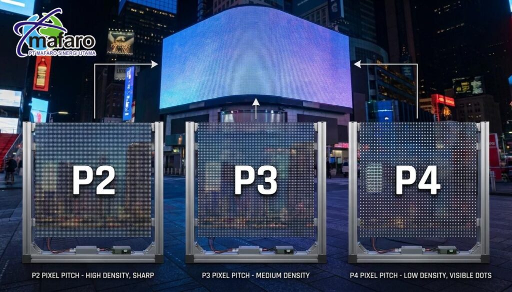Apa itu Pixel Pitch P2, P3, P4 Panduan Memilih Resolusi Videotron