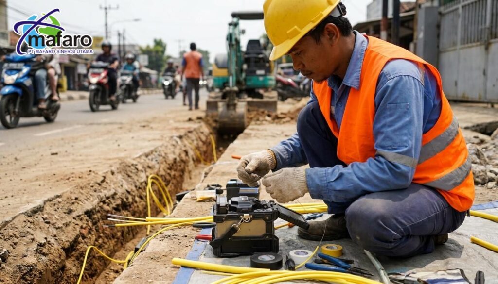 Jasa Penyambungan Kabel FO Putus Akibat Galian Jalan