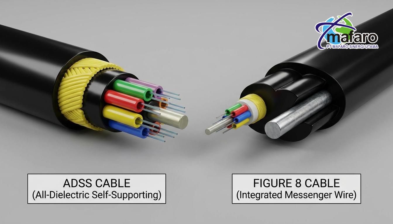 Kabel Fiber Optik ADSS vs Figure 8 Pilihan untuk Tiang Listrik