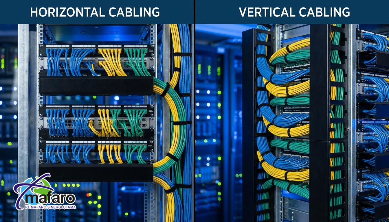 Manajemen Kabel Horizontal dan Vertikal di Rack Server