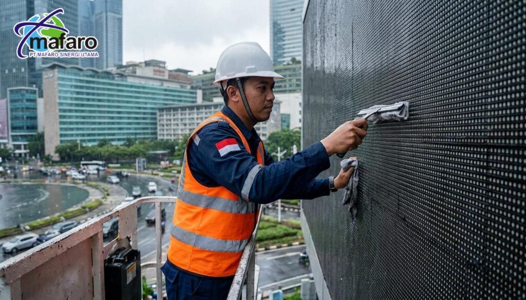 Perawatan Videotron Outdoor dari Debu dan Hujan
