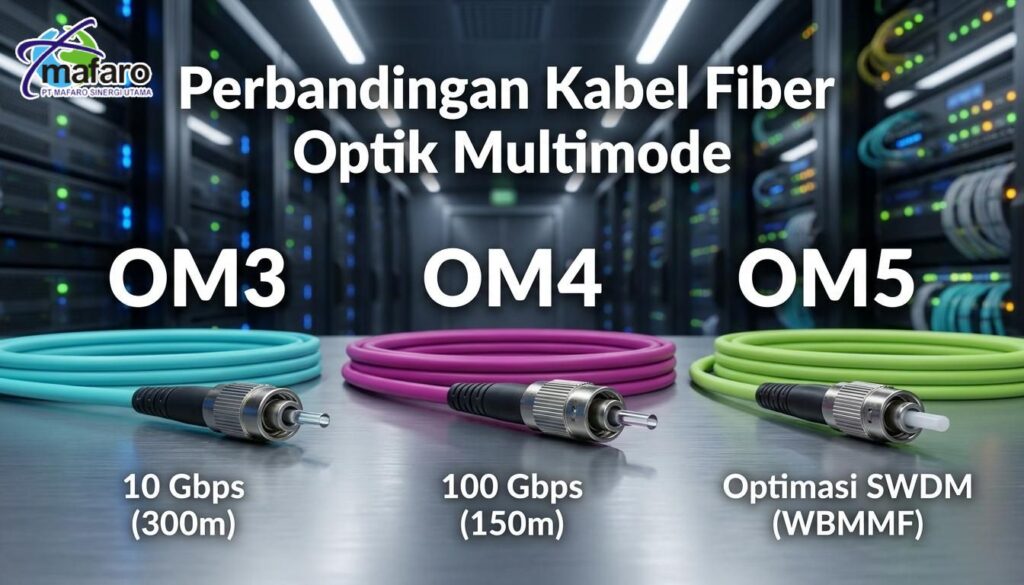 Perbandingan Kabel Multimode OM3, OM4, dan OM5