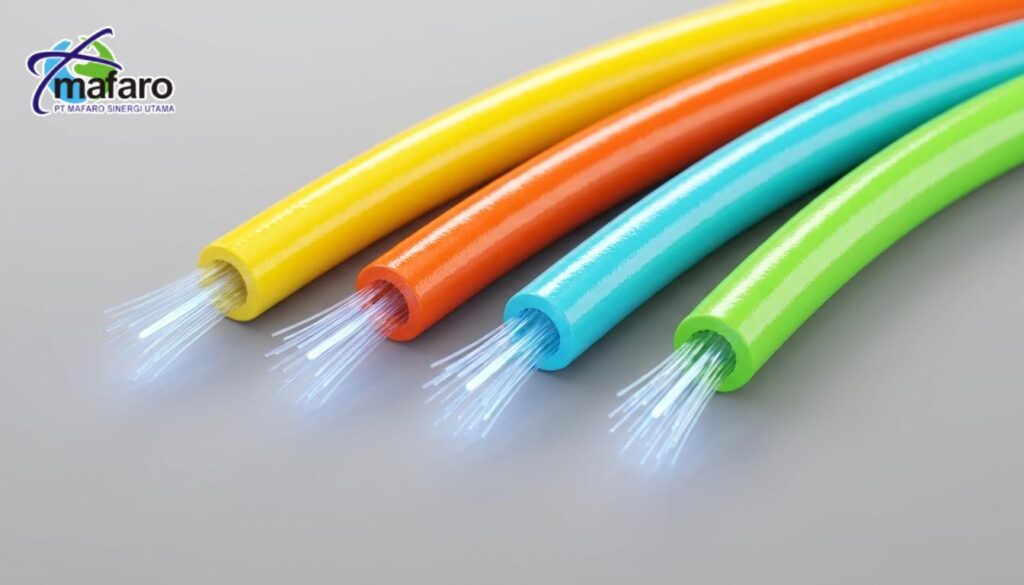 Warna Jacket Kabel Fiber Optik Kuning, Orange, Aqua, Lime