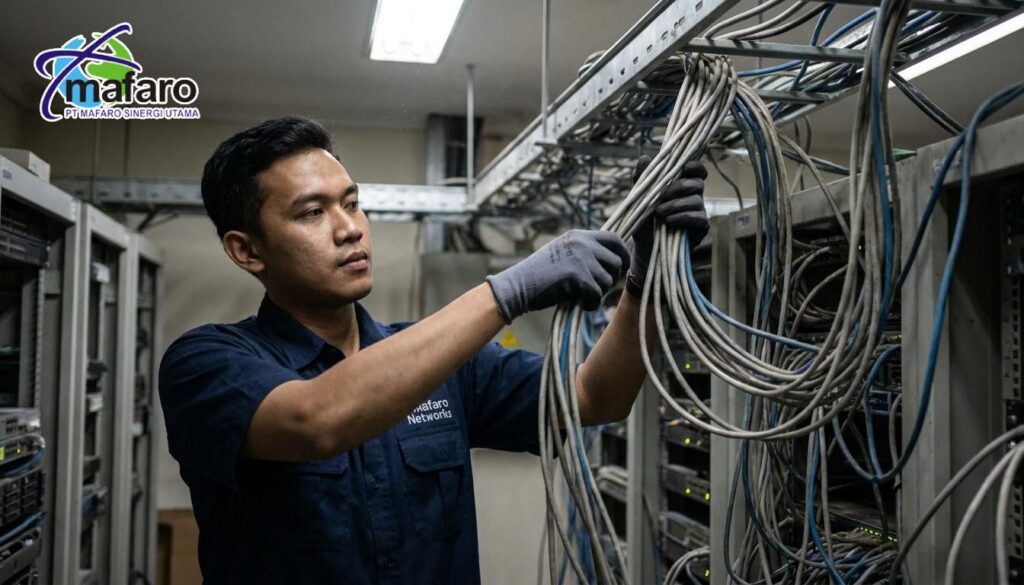 Jasa Bongkar Kabel LAN Lama (Cable Mining)