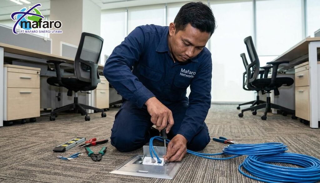 Jasa Pasang Floor Socket Stop Kontak Lantai untuk Data
