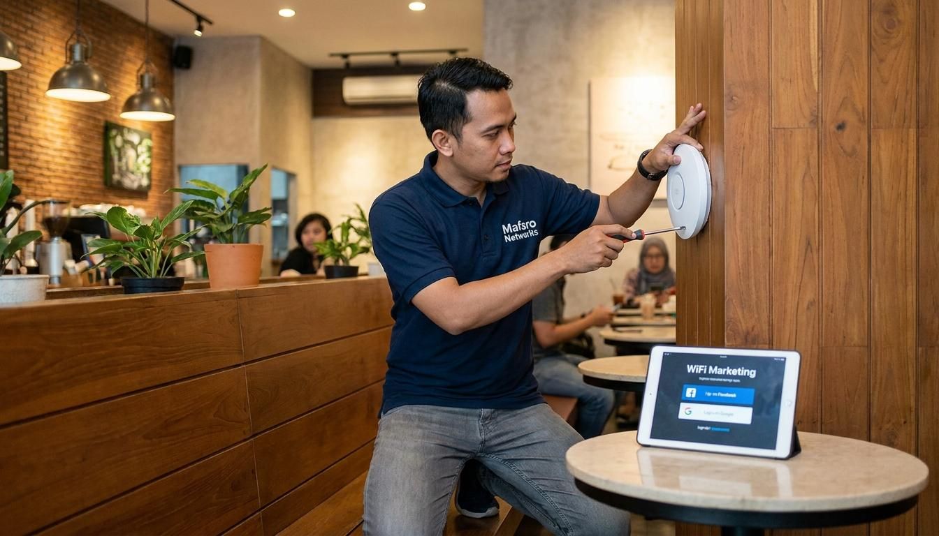 Jasa Pasang WiFi Marketing Kafe (Social Login) Mafaro Networks