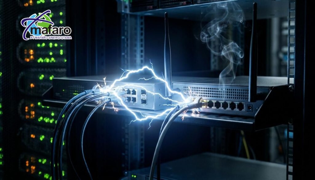 Pengaruh Listrik Tidak Stabil Terhadap Switch dan Router